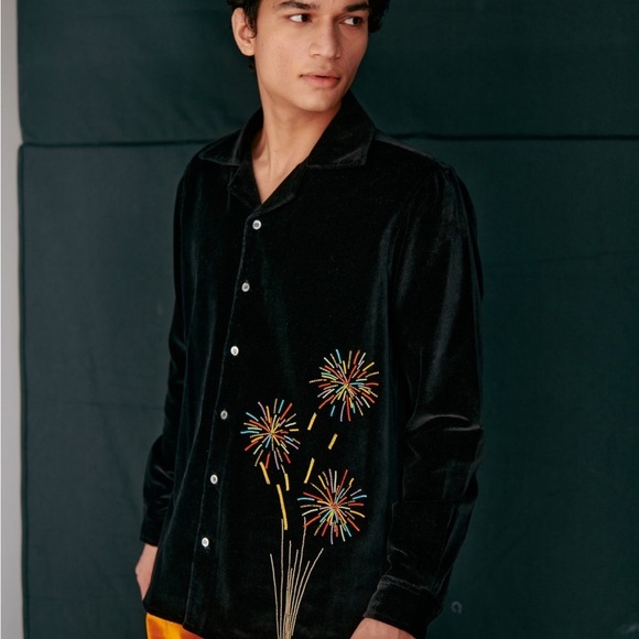 Perte D'Ego Fireworks Embroidered Shirt New With Tags Size Small - Picture 6 of 16